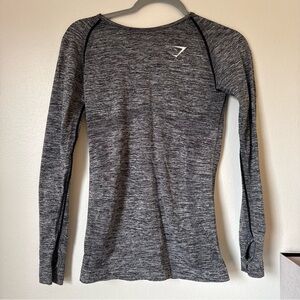 Gymshark Gray Marled Long Sleeve Seamless Performance Top